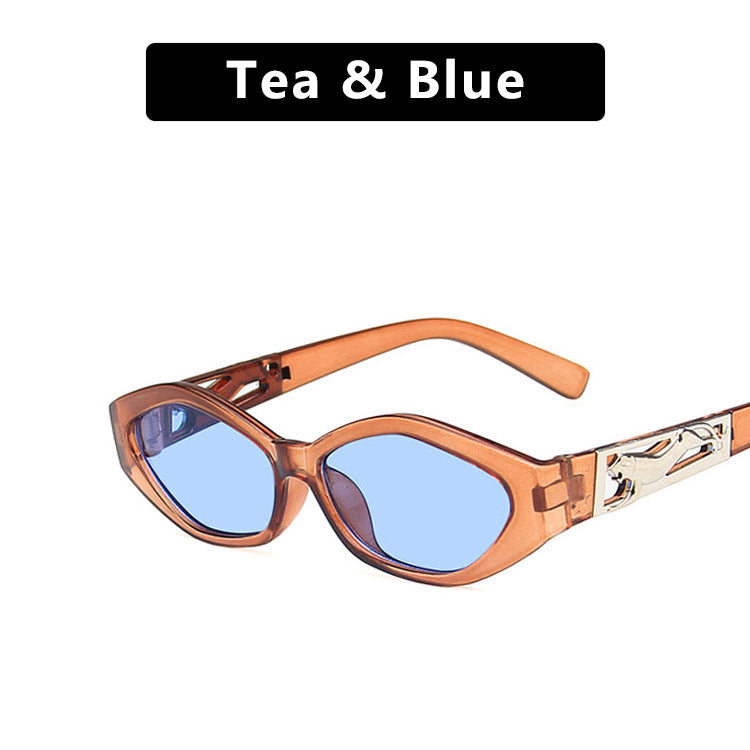 Retro Small Frame Polygon Cat Eye Sunglasses for Women