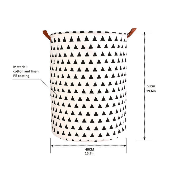 1pc Folding Laundry Basket Round Storage Bin Bag Large Hampe