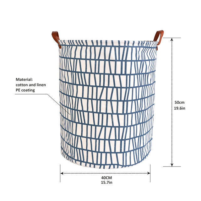 1pc Folding Laundry Basket Round Storage Bin Bag Large Hampe