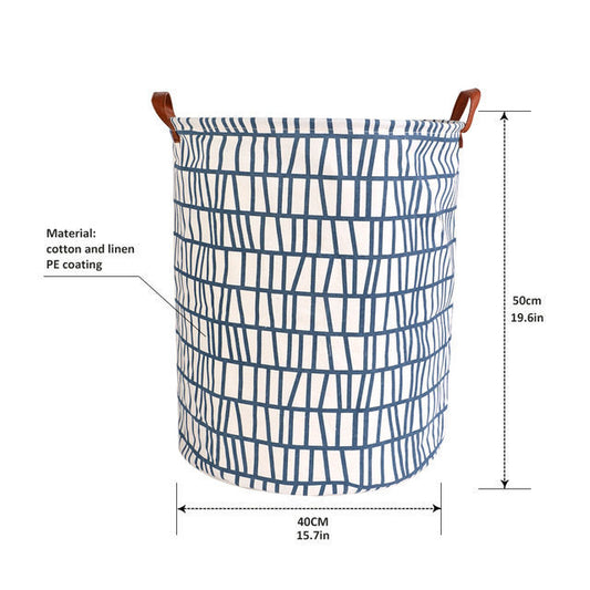 1pc Folding Laundry Basket Round Storage Bin Bag Large Hampe
