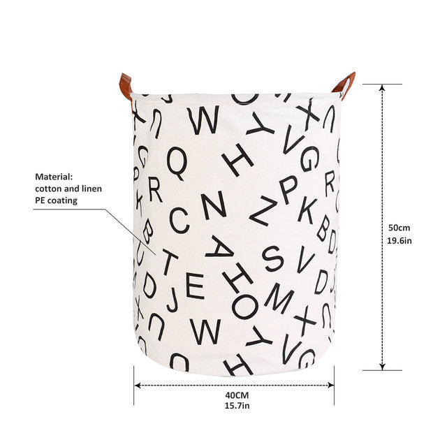 1pc Folding Laundry Basket Round Storage Bin Bag Large Hampe