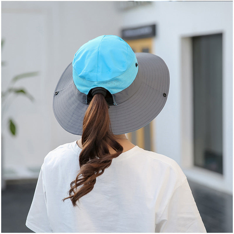 Unisex Summer Foldable Sun Fisherman Hat Men Women Wide Brim Casual Outdoor Travel Beach Sunscreen UV Protection Sun Hats