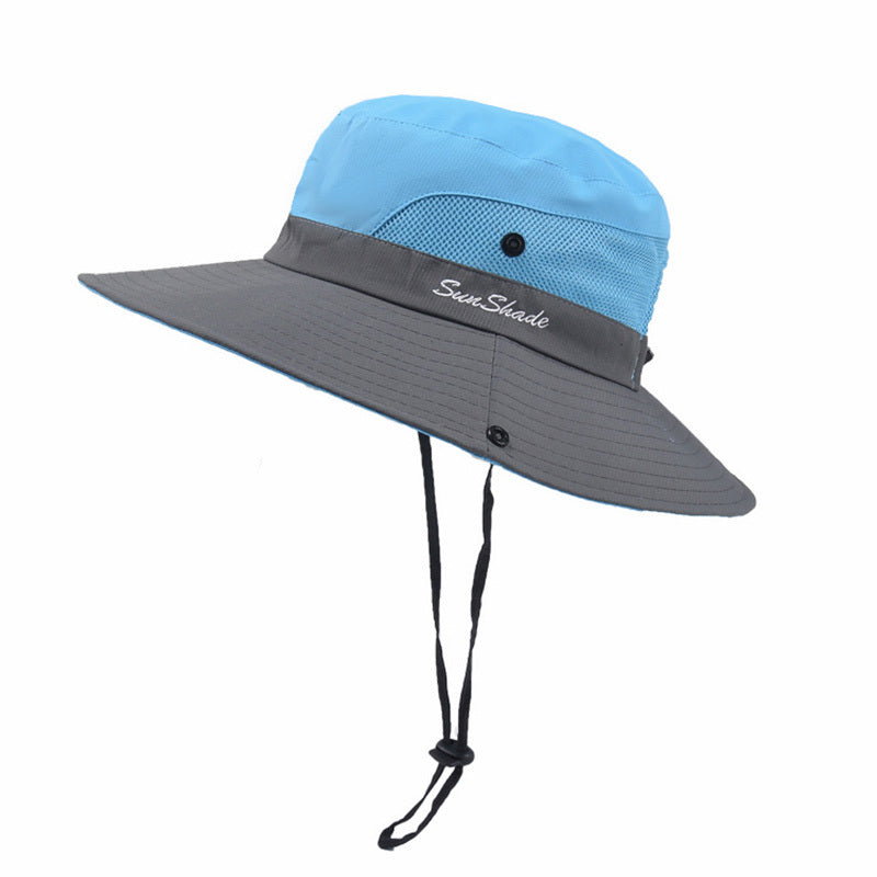 Unisex Summer Foldable Sun Fisherman Hat Men Women Wide Brim Casual Outdoor Travel Beach Sunscreen UV Protection Sun Hats