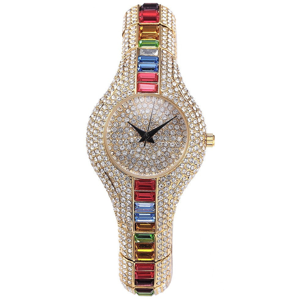 Fashion Diamond & Colorful Stone Watch