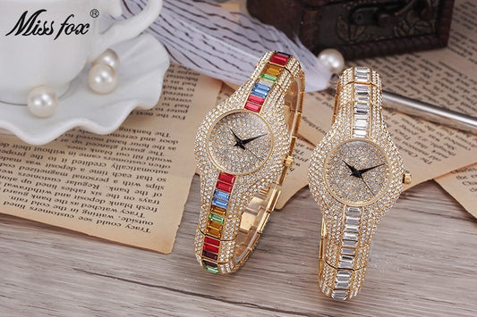 Fashion Diamond & Colorful Stone Watch