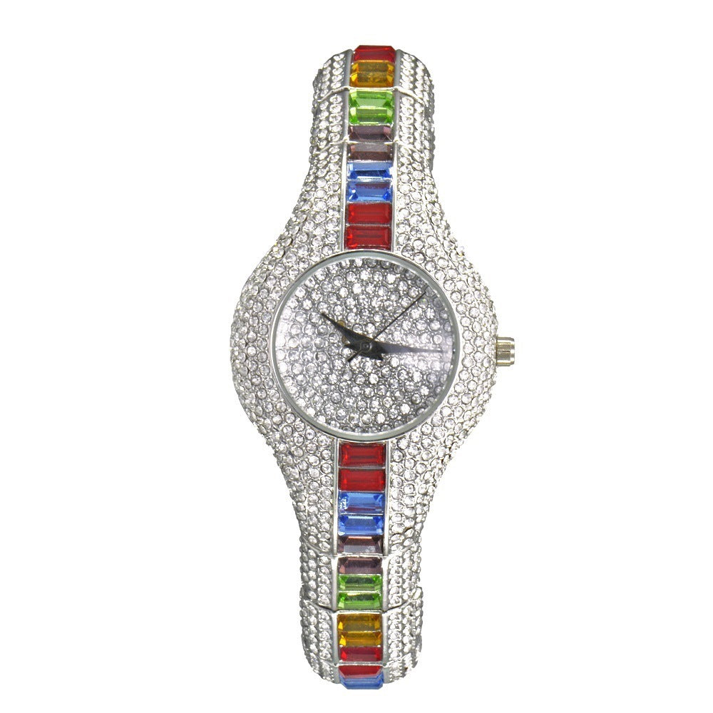 Fashion Diamond & Colorful Stone Watch