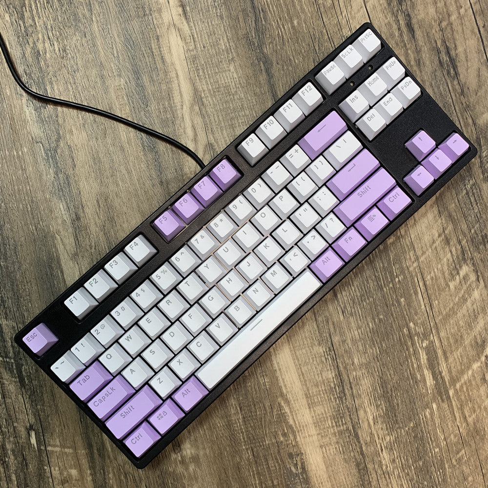 F-87 Mechanical Keyboard Type-C Line Isolated White PBT keycap