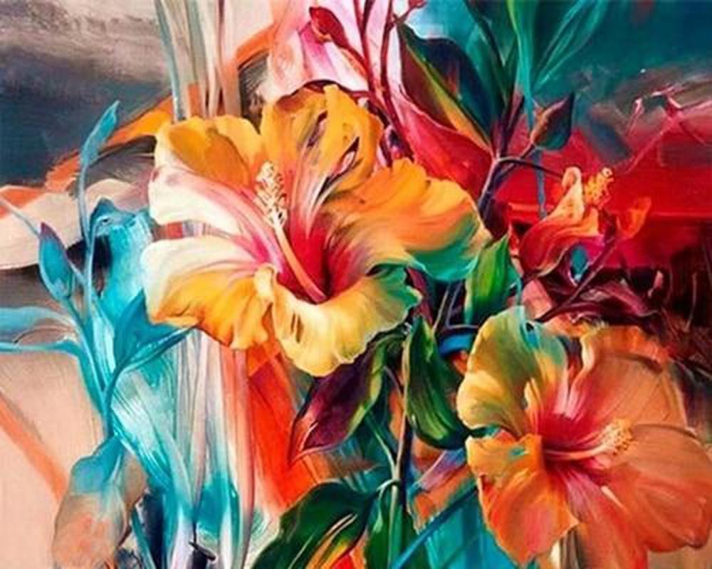 Painting By Numbers - Kids Colourful Flowers
