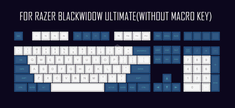 Laser Engraving Keycap Blue And White Mechanical Keyboard