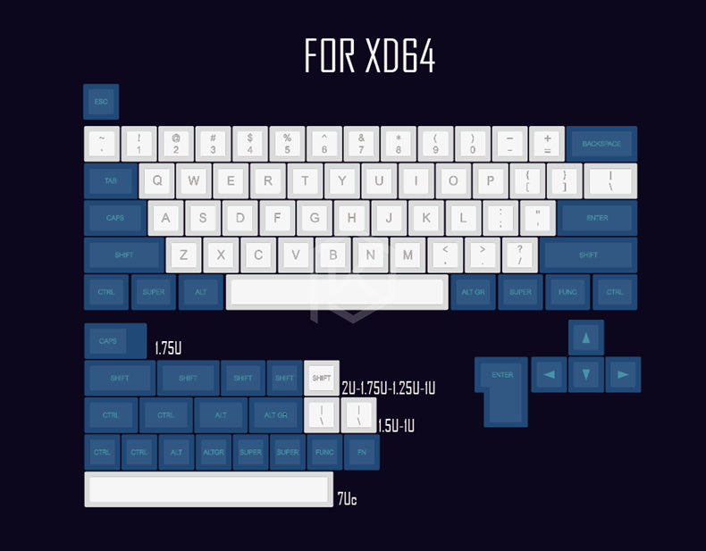 Laser Engraving Keycap Blue And White Mechanical Keyboard