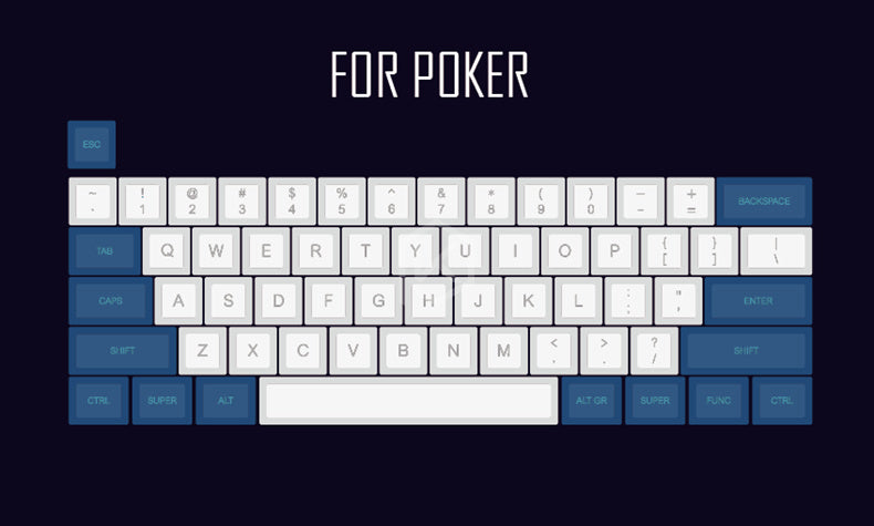 Laser Engraving Keycap Blue And White Mechanical Keyboard