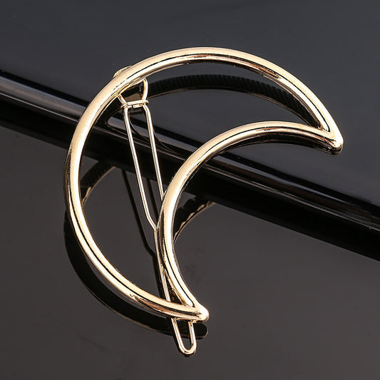 Fashion Metal Love Heart Hair Clip - Elegant Star Round Barrette