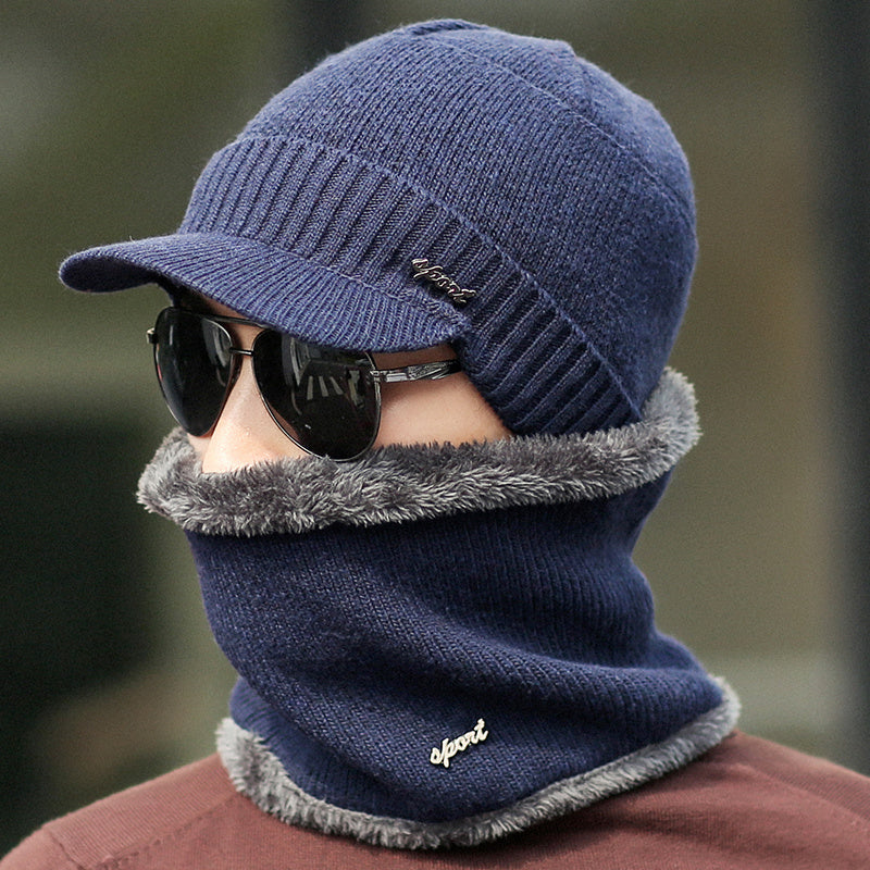 Winter Warm Knitted Woolen Hat with Earmuffs