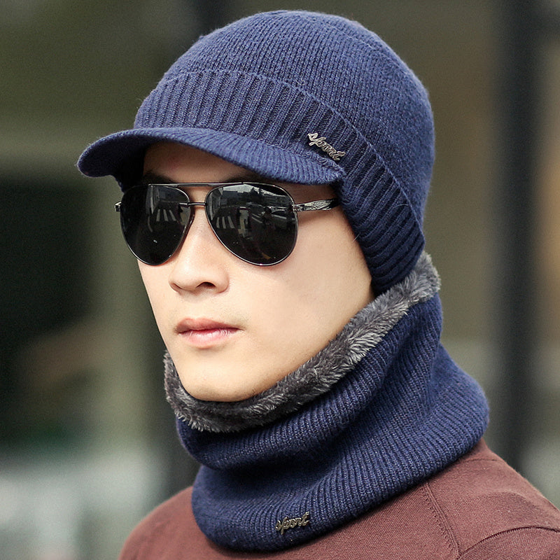 Winter Warm Knitted Woolen Hat with Earmuffs