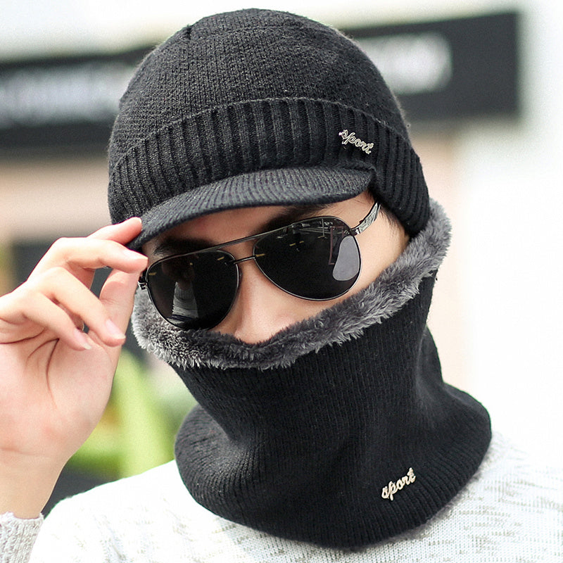 Winter Warm Knitted Woolen Hat with Earmuffs