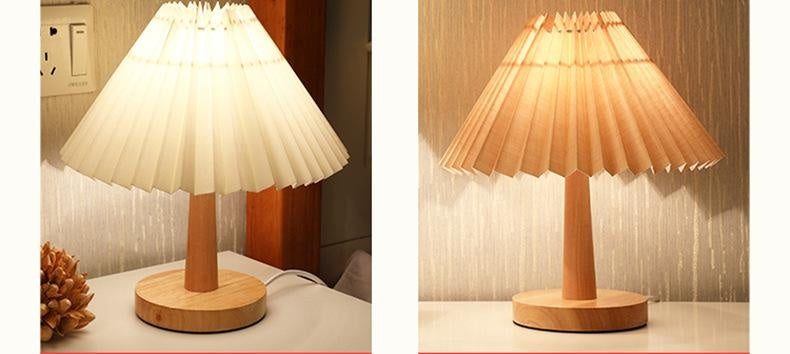 USB Vintage Pleated Lamp - Dimmable Korean Table Light