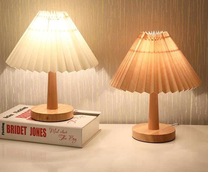 USB Vintage Pleated Lamp - Dimmable Korean Table Light