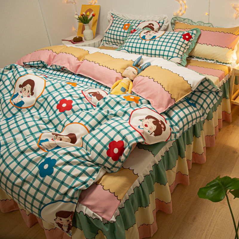 Net Red Girl Princess Style Double Lace Bed Sheet Duvet Cover