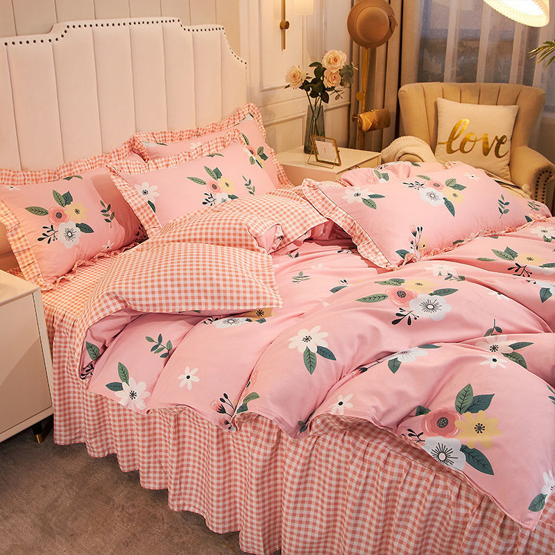 Net Red Girl Princess Style Double Lace Bed Sheet Duvet Cover