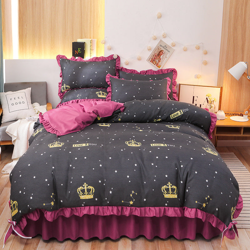 Net Red Girl Princess Style Double Lace Bed Sheet Duvet Cover