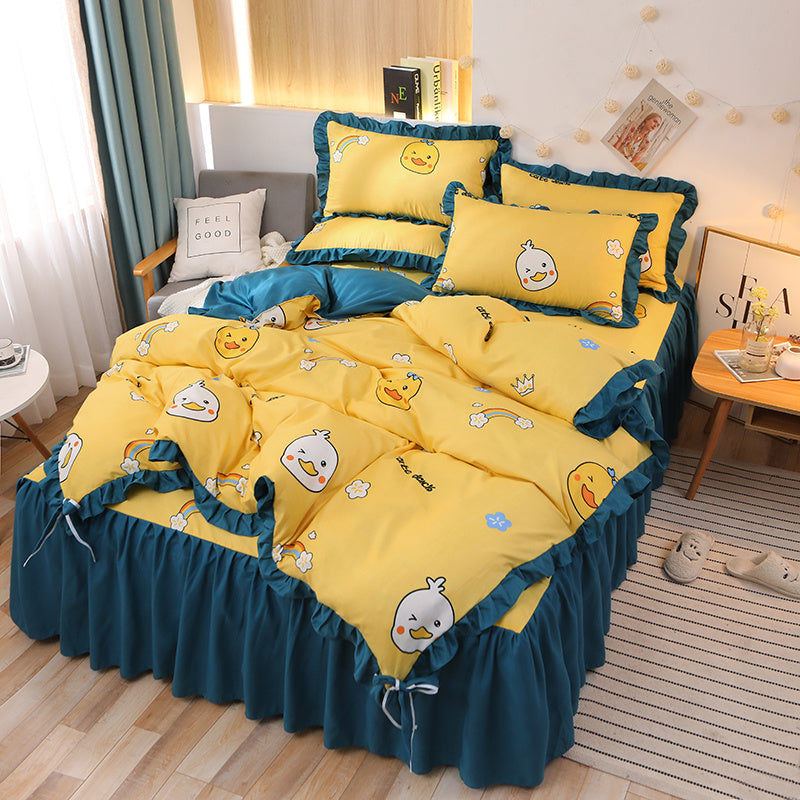 Net Red Girl Princess Style Double Lace Bed Sheet Duvet Cover