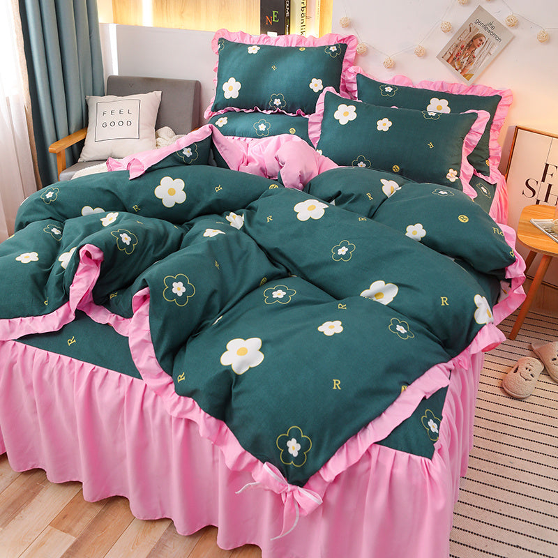 Net Red Girl Princess Style Double Lace Bed Sheet Duvet Cover