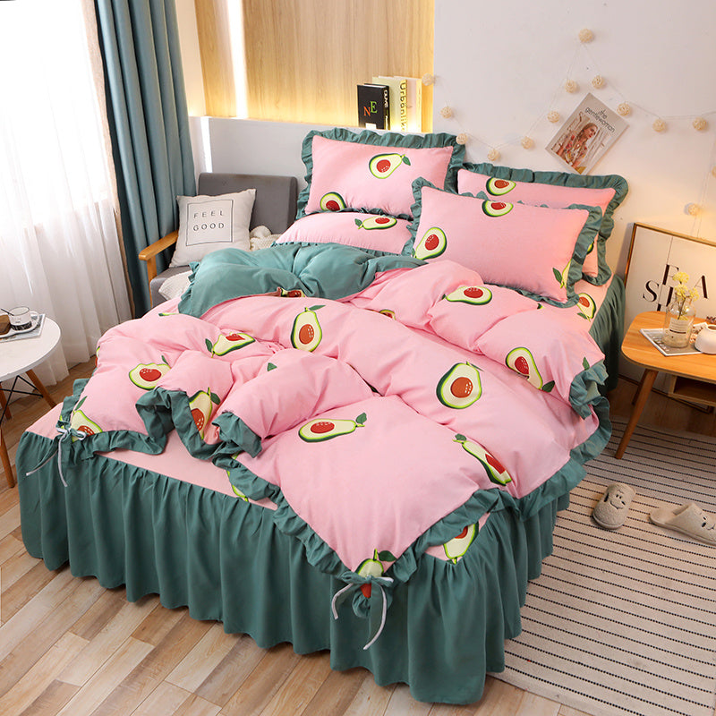 Net Red Girl Princess Style Double Lace Bed Sheet Duvet Cover