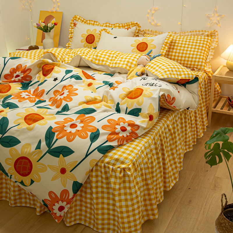 Net Red Girl Princess Style Double Lace Bed Sheet Duvet Cover