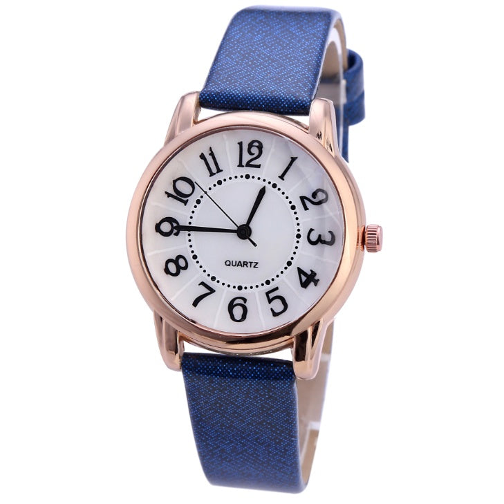 Women’s Simple Dial Leather Strap Quartz Watch