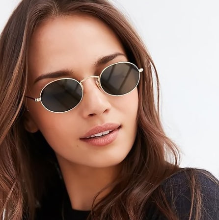 Women’s Oval Metal Frame Sunglasses