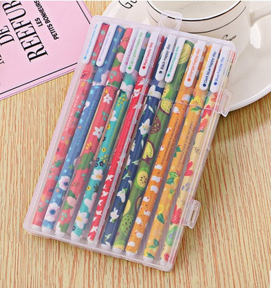 10 Pcs Pack Colored Gel Pen Ink Pen Promotional Gift Stationery School & Office Supply