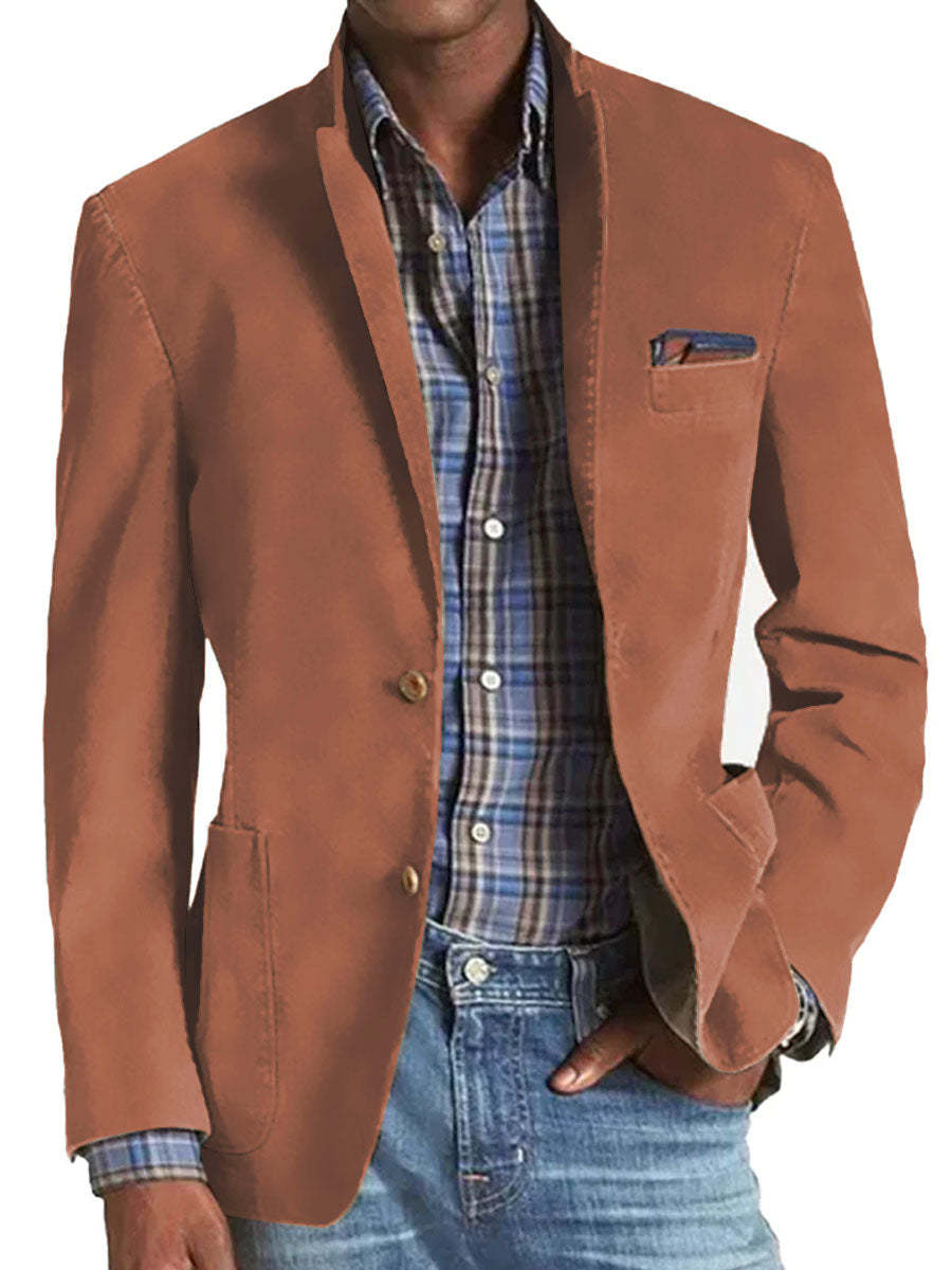 Denim Suit - Casual Solid Color Men's Clothing