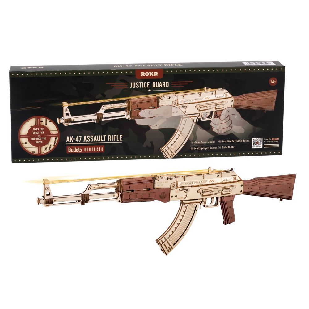 Robotime Rokr Automatic Rifle AK-47 3D Wooden Assembly Gun