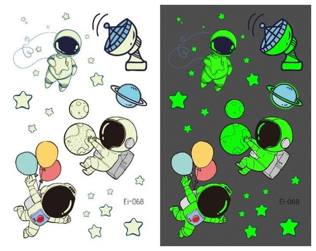 Waterproof Kids Aerospace Luminous Tattoo Stickers