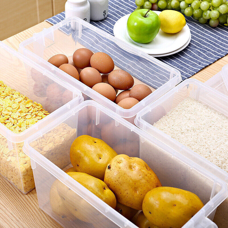6 PCS Fridge Box Holder Kitchen Clear Organiser Cupboard Food Storage Container