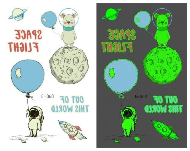 Waterproof Kids Aerospace Luminous Tattoo Stickers