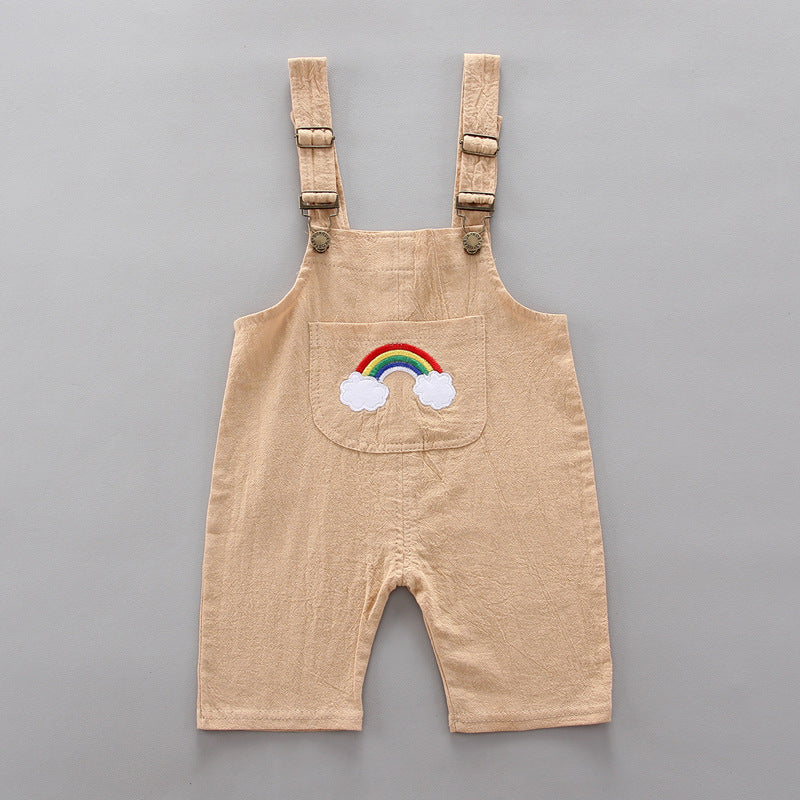 Rainbow Bib Pants for Girls - Baby Kids Clothing