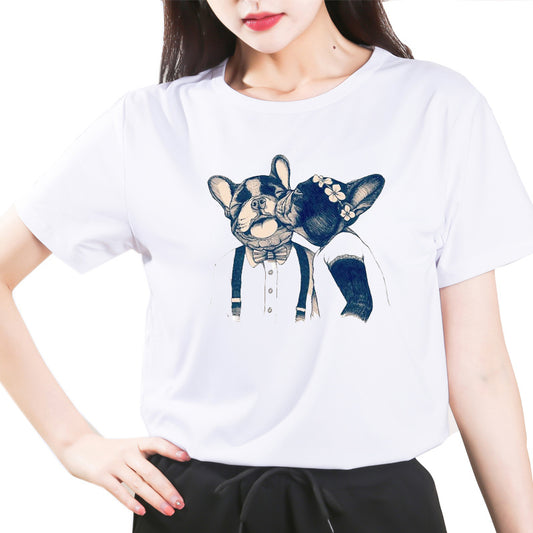 French Bulldog Dog Print All-match T-shirt For Men And Women