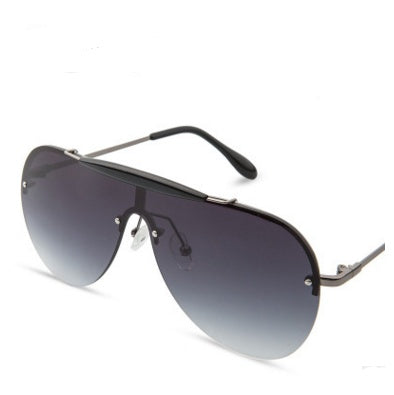 New Fashion One-Piece Large Frame Aviator Men’s Sunglasses