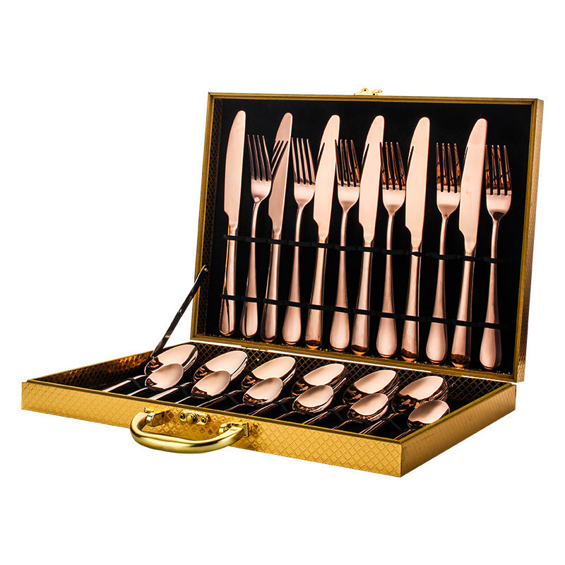 High-End Stainless Steel Tableware Set – 24-Piece Cutlery Collection