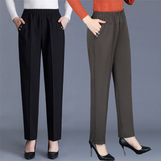 Spring And Autumn Middle-aged Mom Pants Straight-leg Trousers