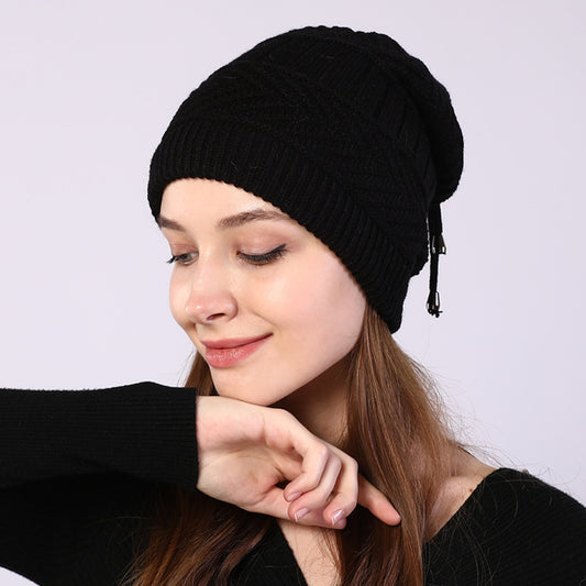 Winter Baotou hats plus velvet knitted men and women pullovers