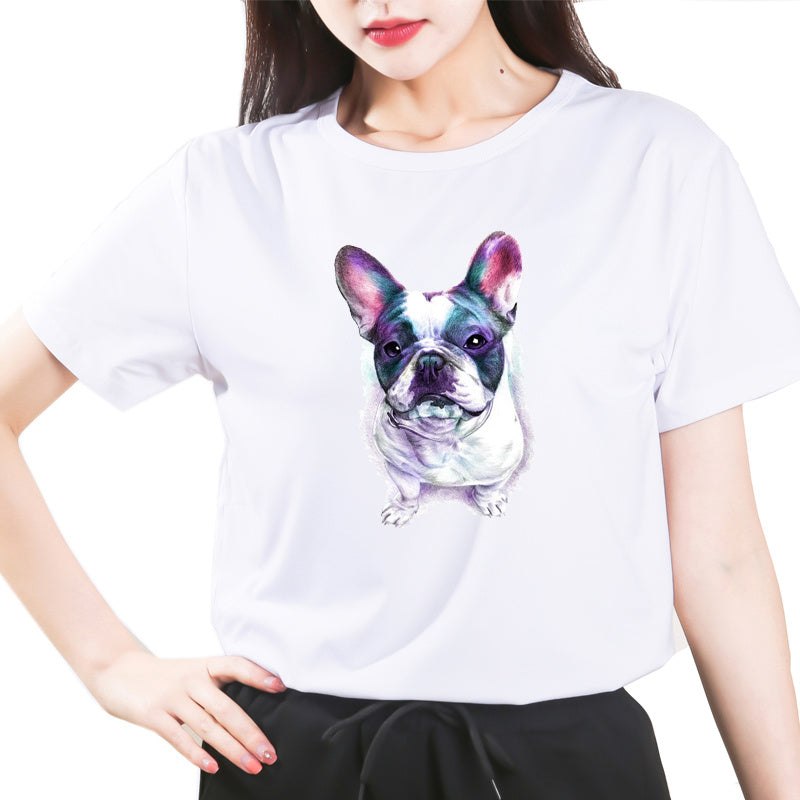 French Bulldog Dog Print All-match T-shirt For Men And Women