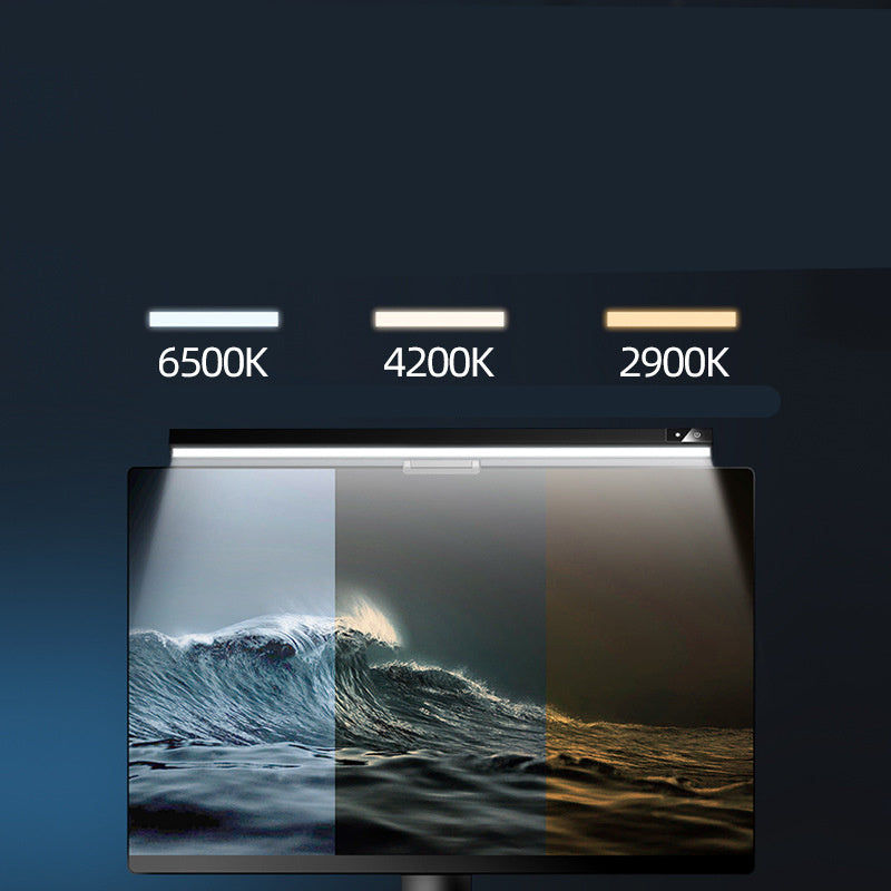 Display of light color temperatures with ocean wave background.