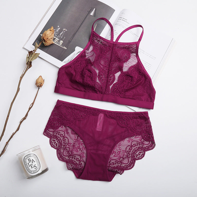 Comfortable Ultra-Thin Bra Set with Embroidery and Jacquard