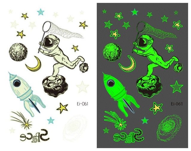 Waterproof Kids Aerospace Luminous Tattoo Stickers