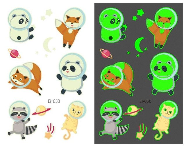 Waterproof Kids Aerospace Luminous Tattoo Stickers