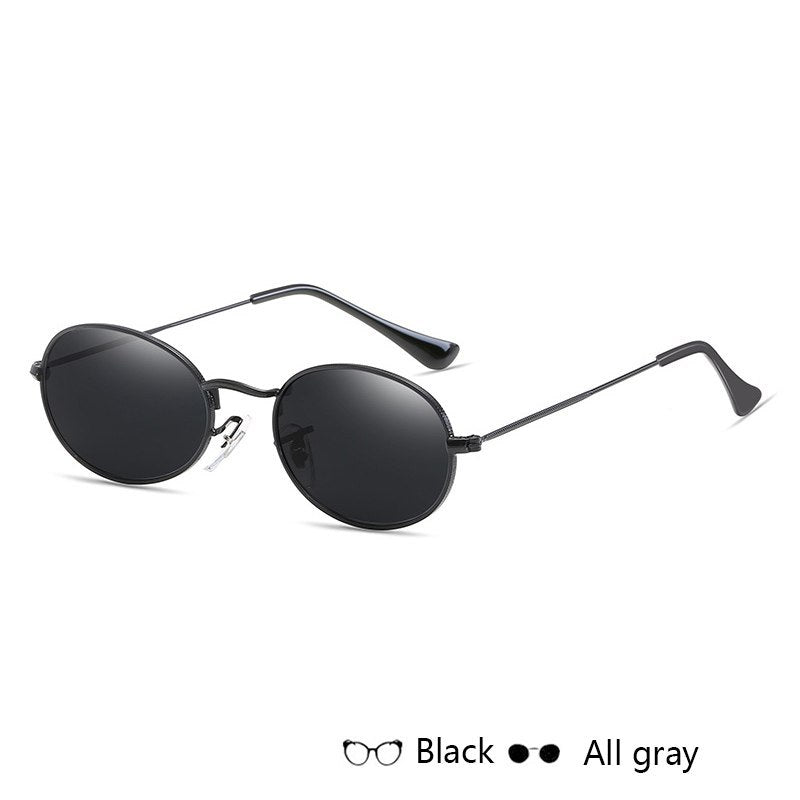 Women’s Oval Metal Frame Sunglasses