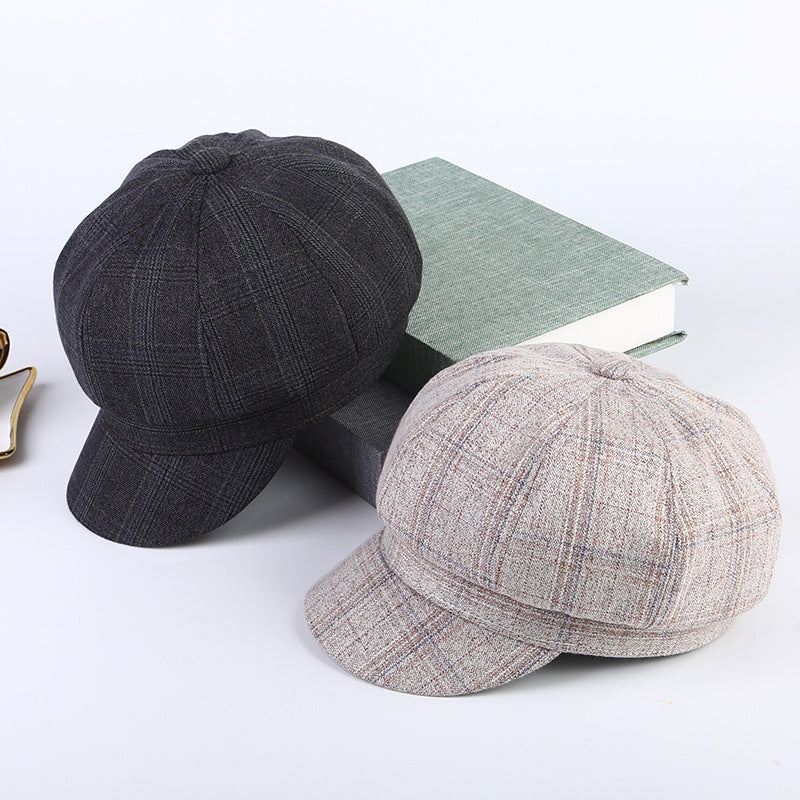 Korean Version Japanese All-match Soft Girl Retro British Octagonal Hat