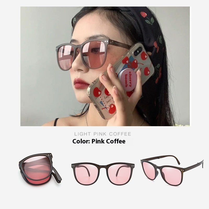 Folding Polarized Box Sunglasses for Women